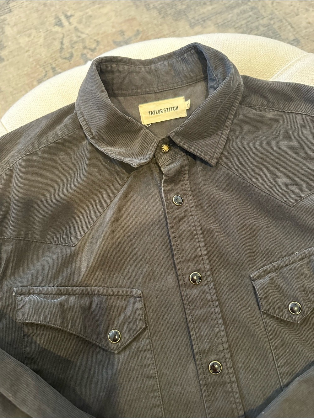 Taylor Stitch - The Western shirt, Coal Pincord- 38